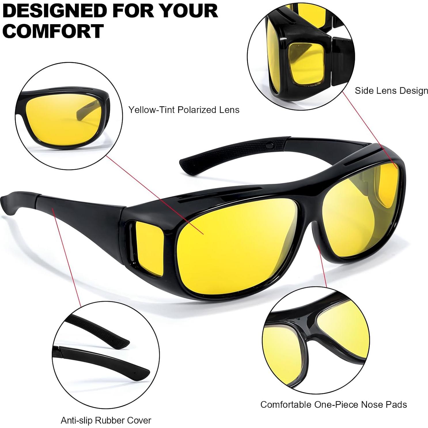 Gafas de Conducir de Noche Trysee con Lentes Amarillas