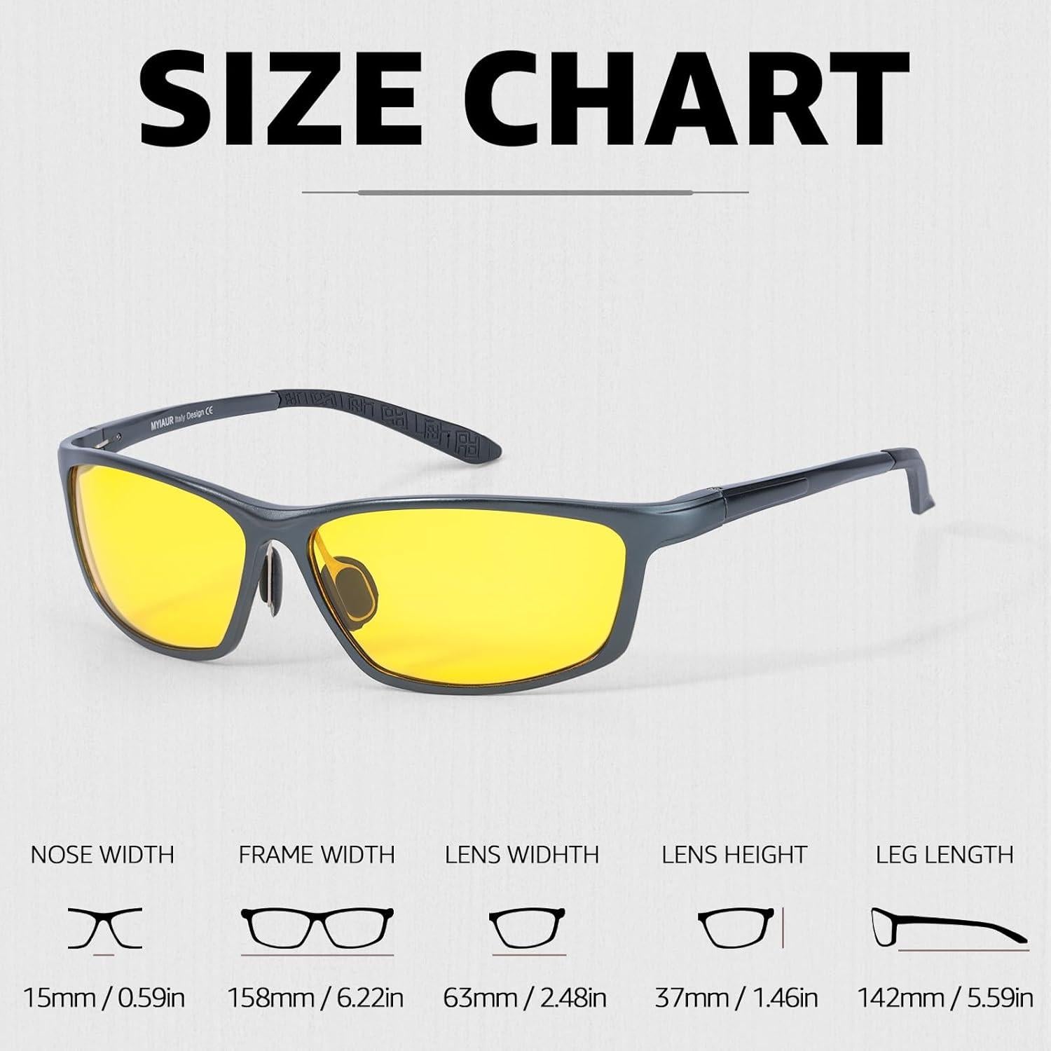 Gafas de Conducción Nocturna Myiaur Amarillas Polarizadas