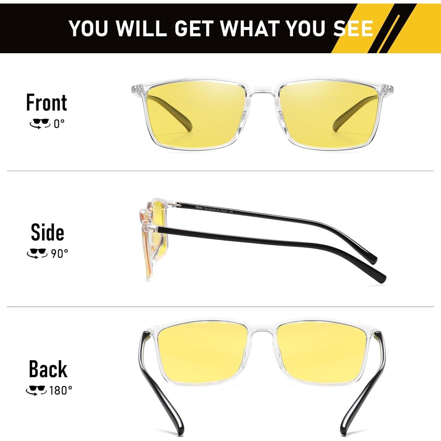 Gafas Amarillas Polarizadas DUCO para Mujeres con Visión Nocturna