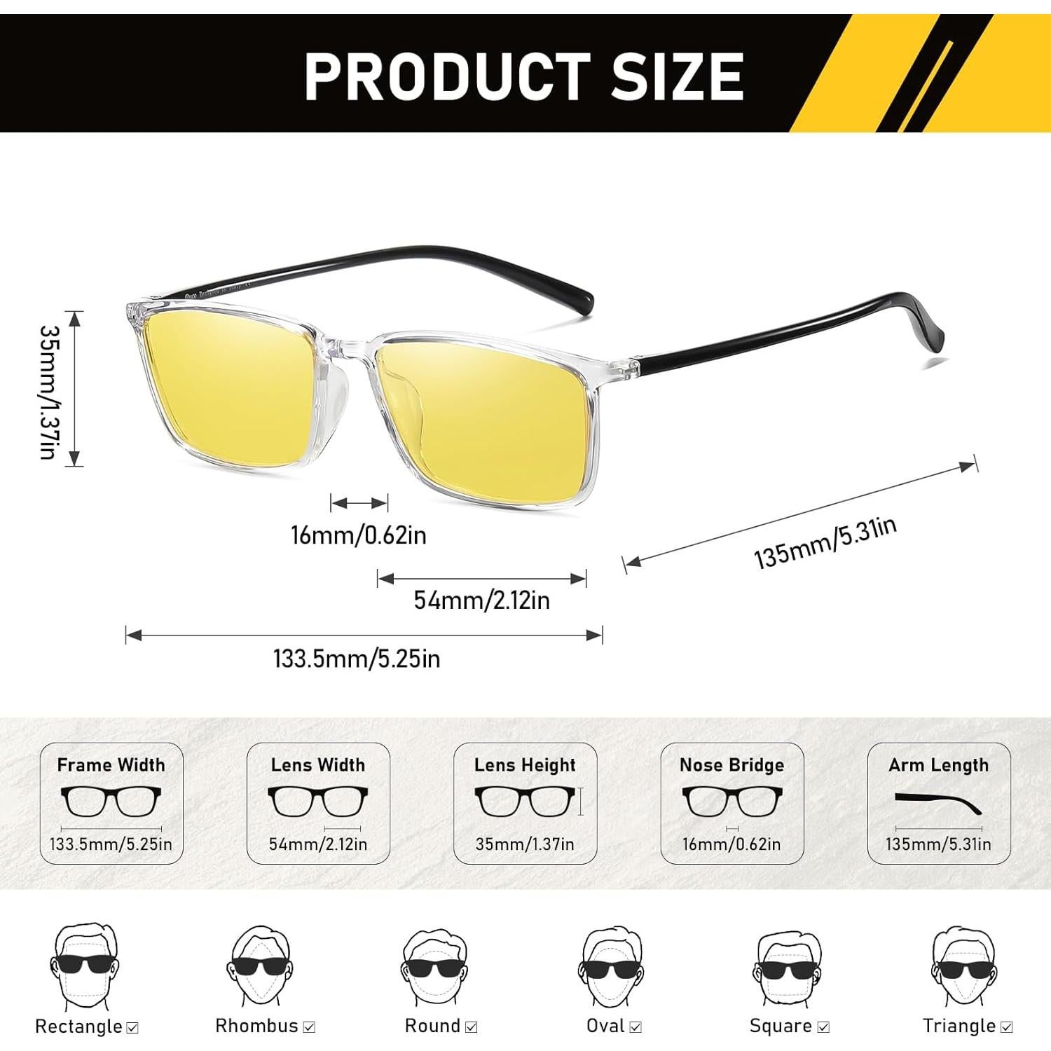 Gafas Amarillas Polarizadas DUCO para Mujeres con Visión Nocturna