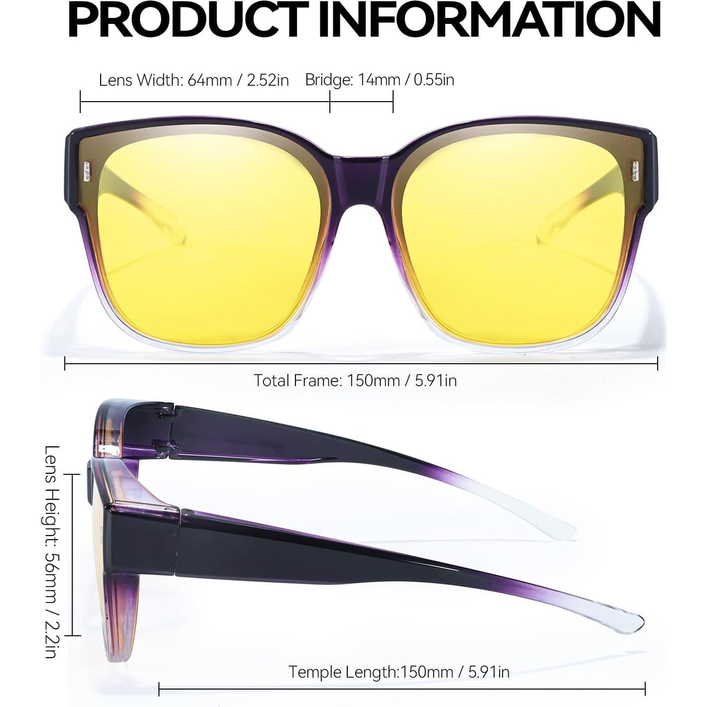 Gafas de Conducción Nocturna LVIOE Antirreflejo Amarillas