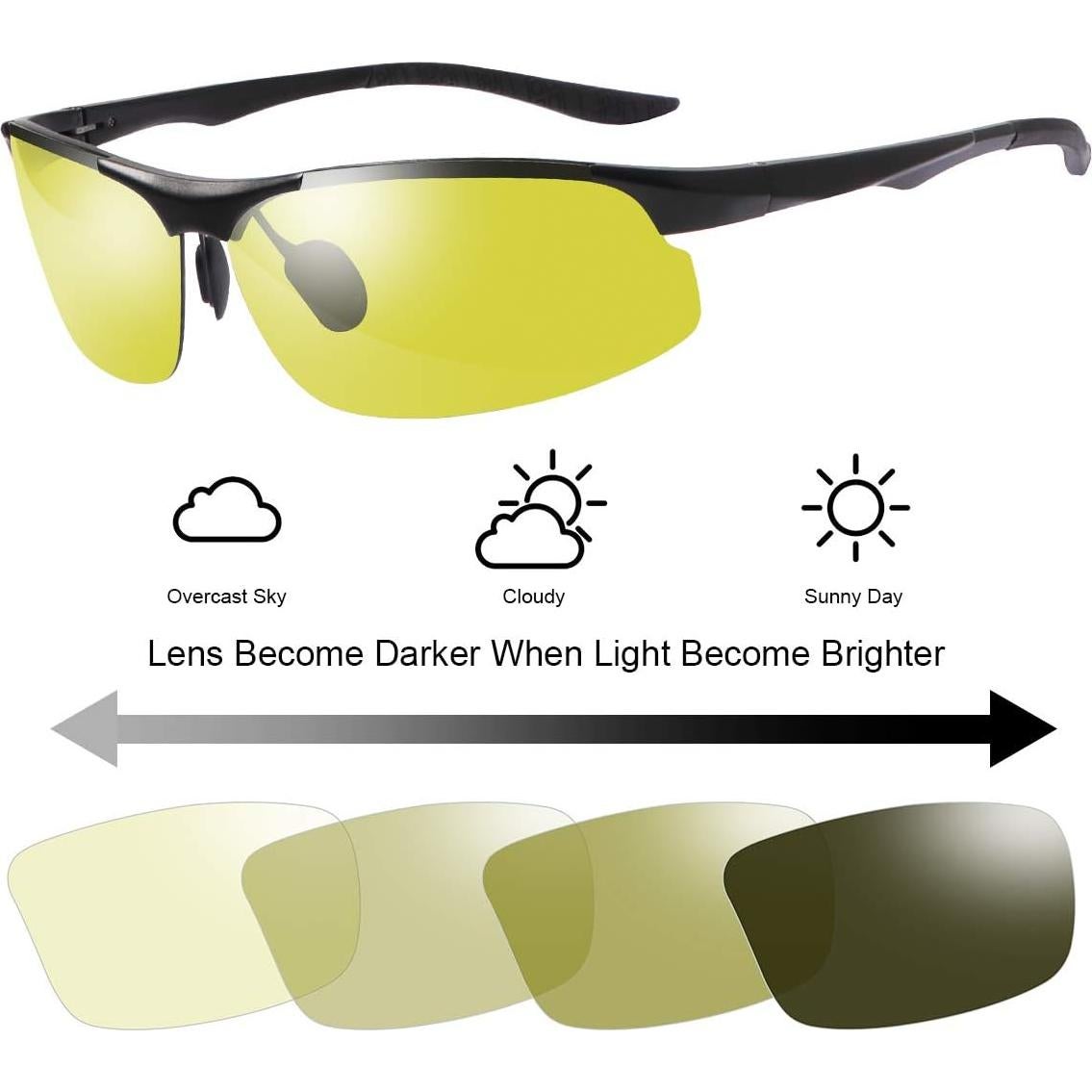 Gafas de sol fotocromáticas YIMI FT8003B UV400 polarizadas