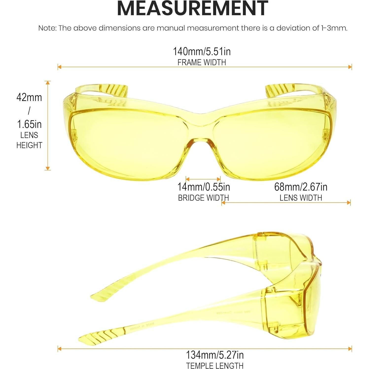 Gafas de seguridad Calabria 6000 Fit Over amarillas UV