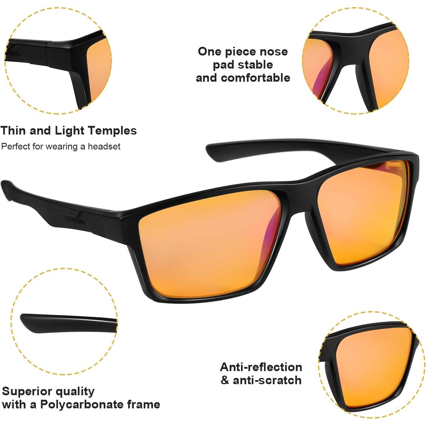 Gafas de Juego OKANY Anti Luz Azul UV400 para Gamers