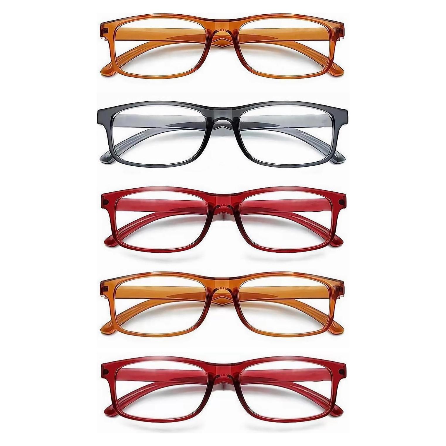 Paquete de 5 Gafas de Lectura CVVTSPE Anti-Luz Azul UV400