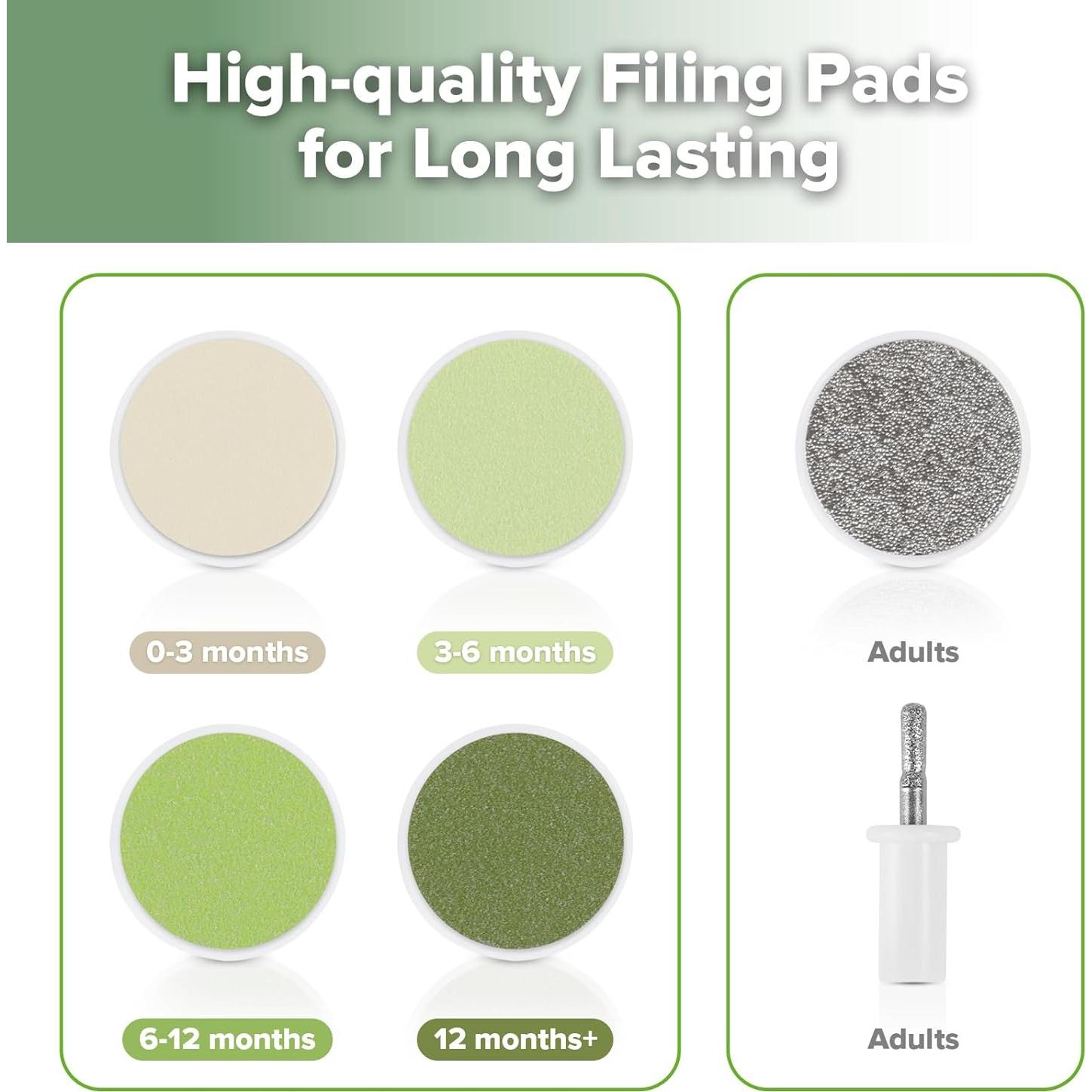 Cortauñas Eléctrico Haakaa Verde con Luz LED y 6 Accesorios