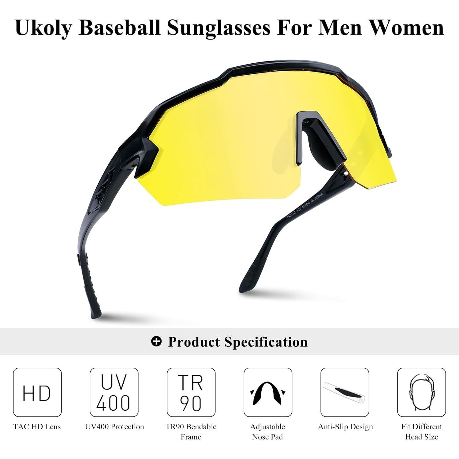 Gafas de Sol Deportivas Ukoly UV400 para Correr y Ciclismo