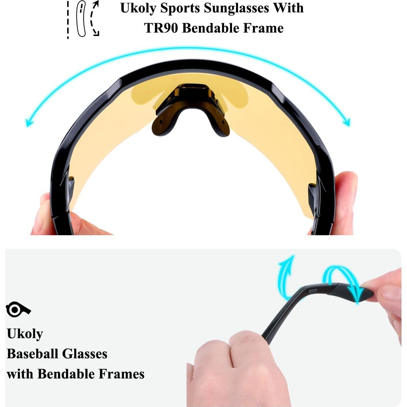 Gafas de Sol Deportivas Ukoly UV400 para Correr y Ciclismo