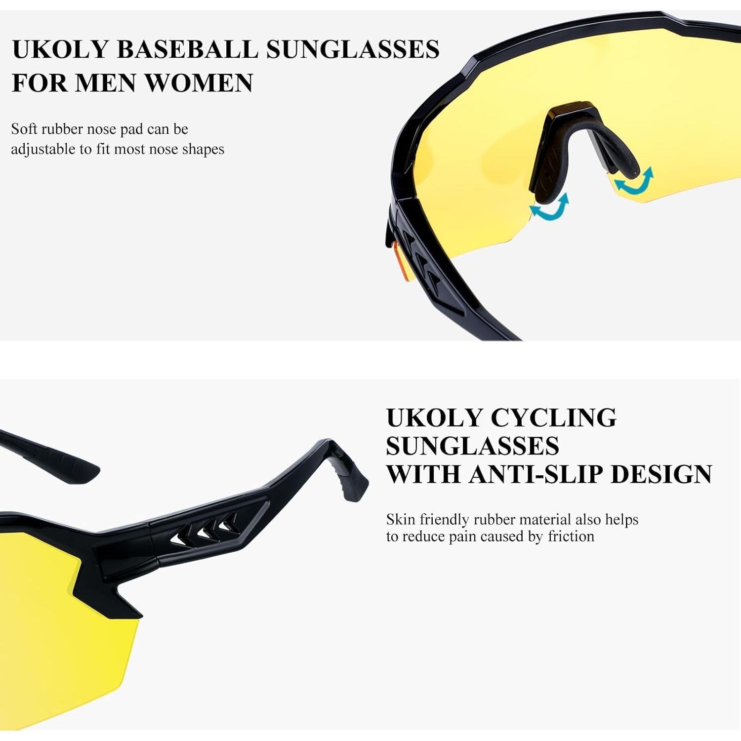 Gafas de Sol Deportivas Ukoly UV400 para Correr y Ciclismo