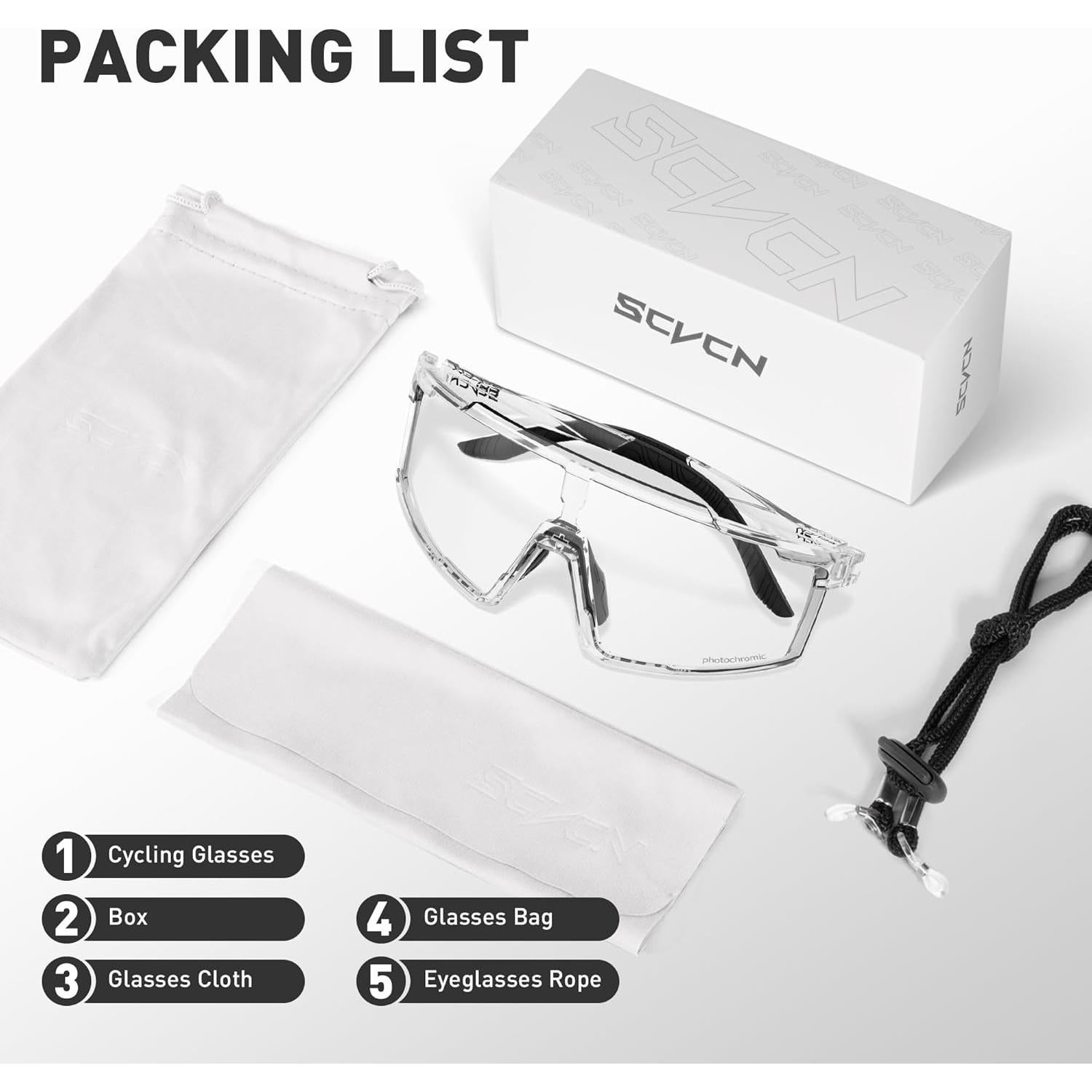 Gafas de Ciclismo SCVCN Fotoquímicas UV400 Ajustables