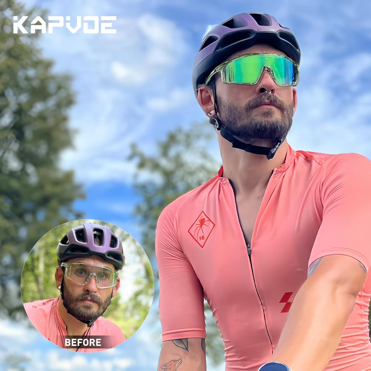Gafas de Ciclismo KAPVOE Fotoquímicas HD Verde