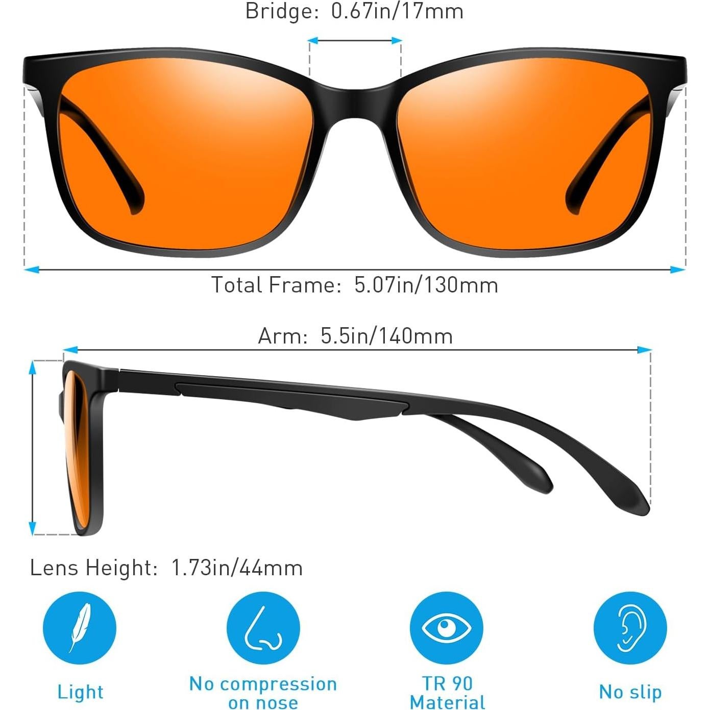 Gafas de Juego OKANY Anti Luz Azul UV400 Ámbar