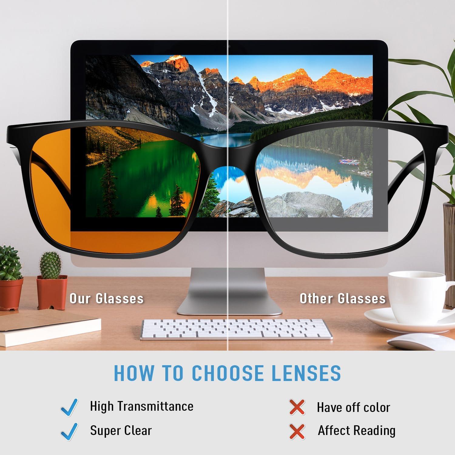 Gafas de Juego OKANY Anti Luz Azul UV400 Ámbar