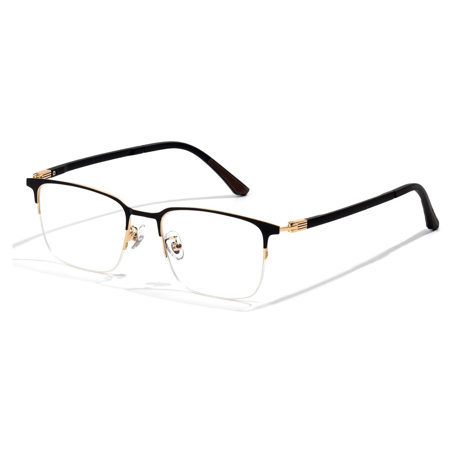 Gafas ZanyLen para luz azul hombres marco semi-rimless