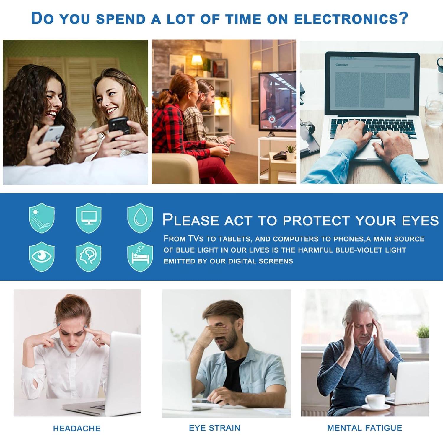 Gafas de Luz Azul Glclrs Cuadradas con Lentes Amarillos