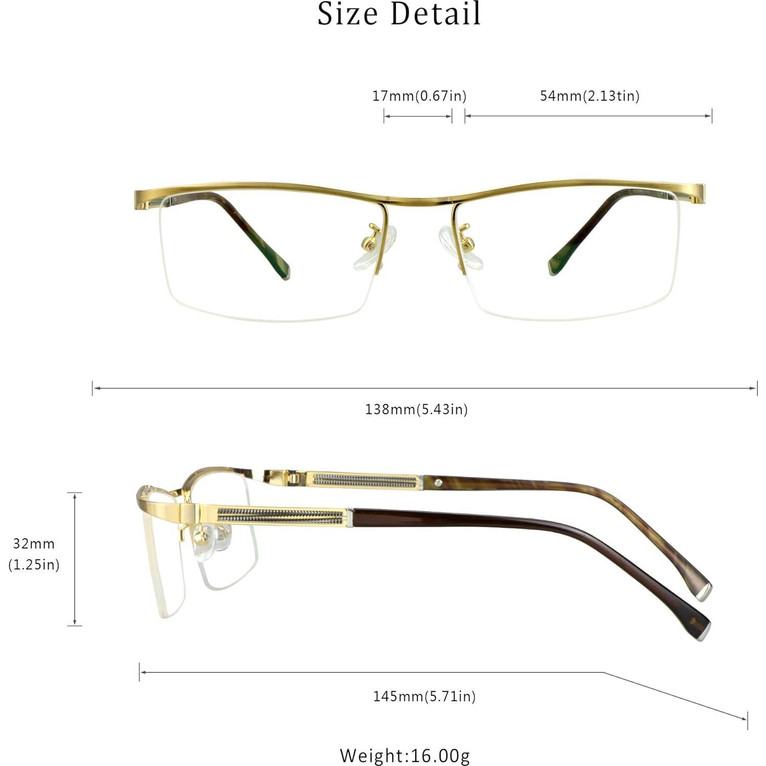 Gafas de lectura LifeArt Dorado +0.00 anti-luz azul