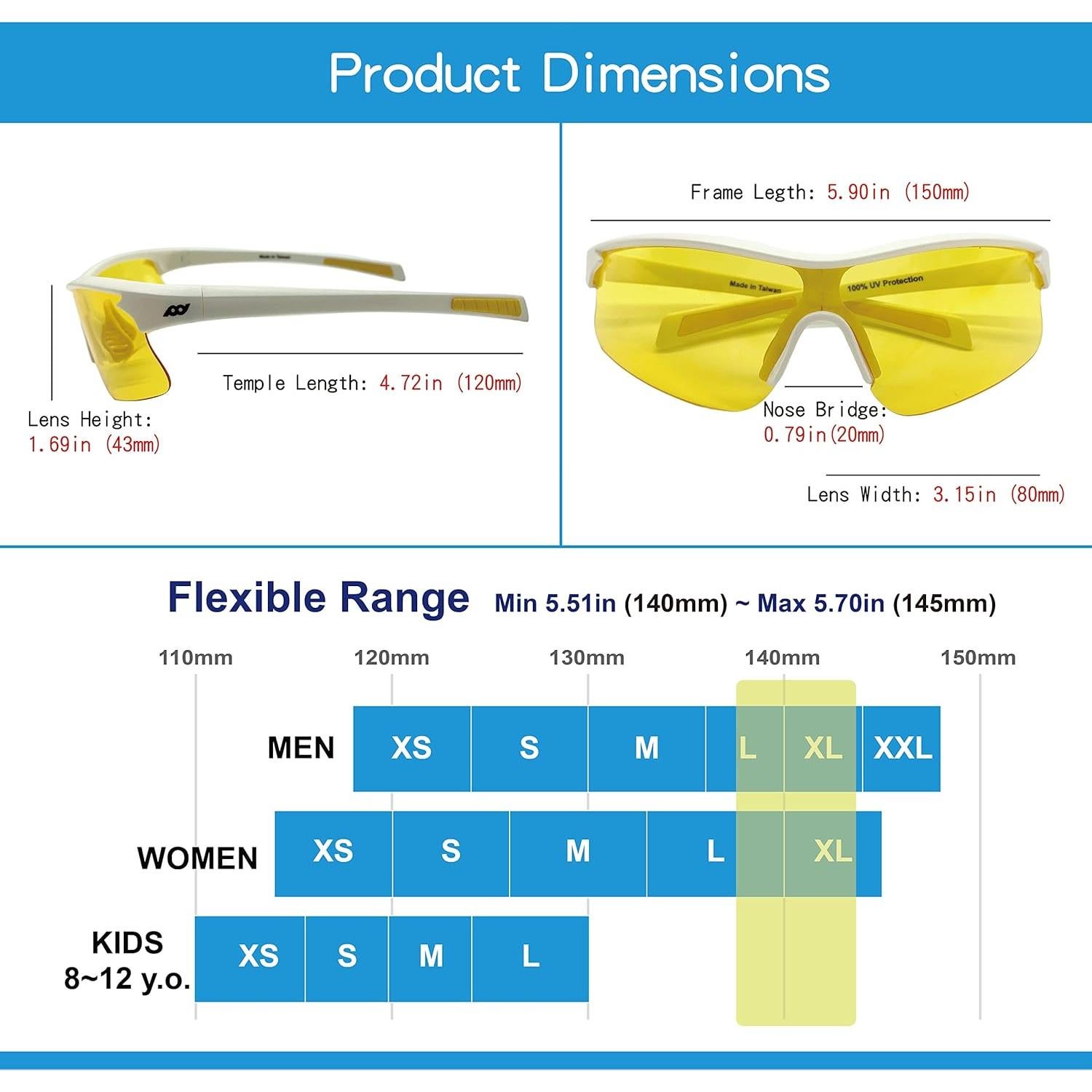 Gafas de sol TR90 polarizadas UV400 para deportes unisex