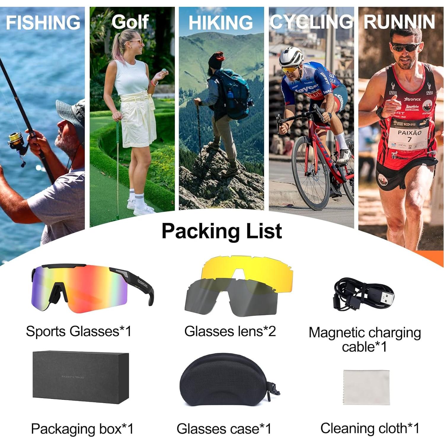 Gafas de Sol Inteligentes COSMOING 1510C-B Bluetooth 5.4 UV