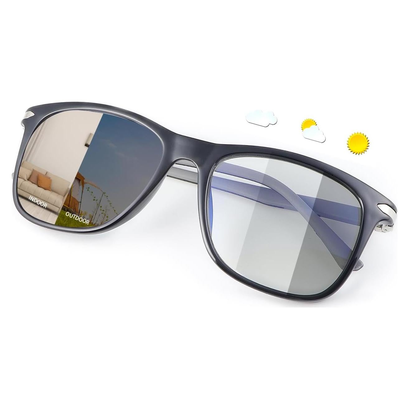 Gafas de sol fotocromáticas PEEPAI UV400 anti-luz azul