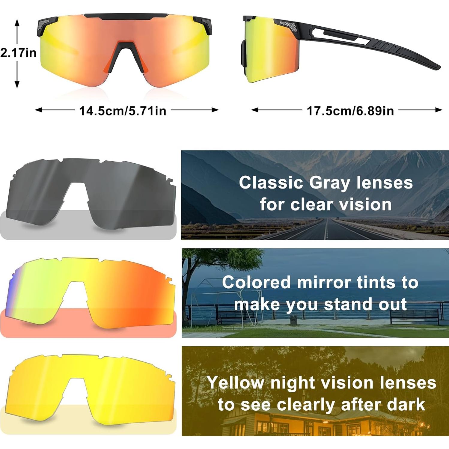 Gafas de sol deportivas COSMOING con lentes UV400 y 2 opciones