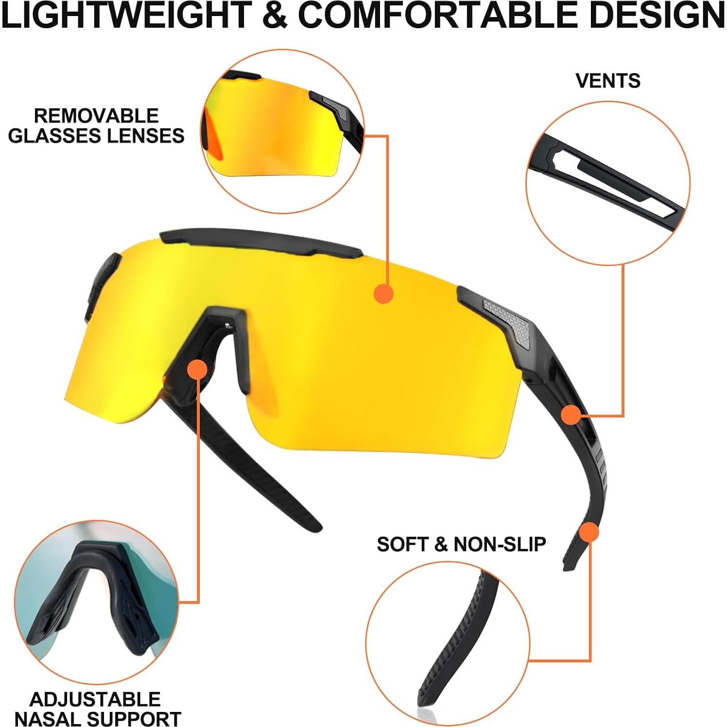 Gafas de sol deportivas COSMOING con lentes UV400 y 2 opciones