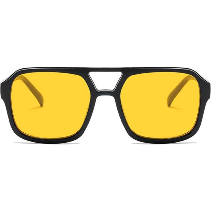 Gafas de sol retro IKUVNA cuadradas UV400 unisex amarillas