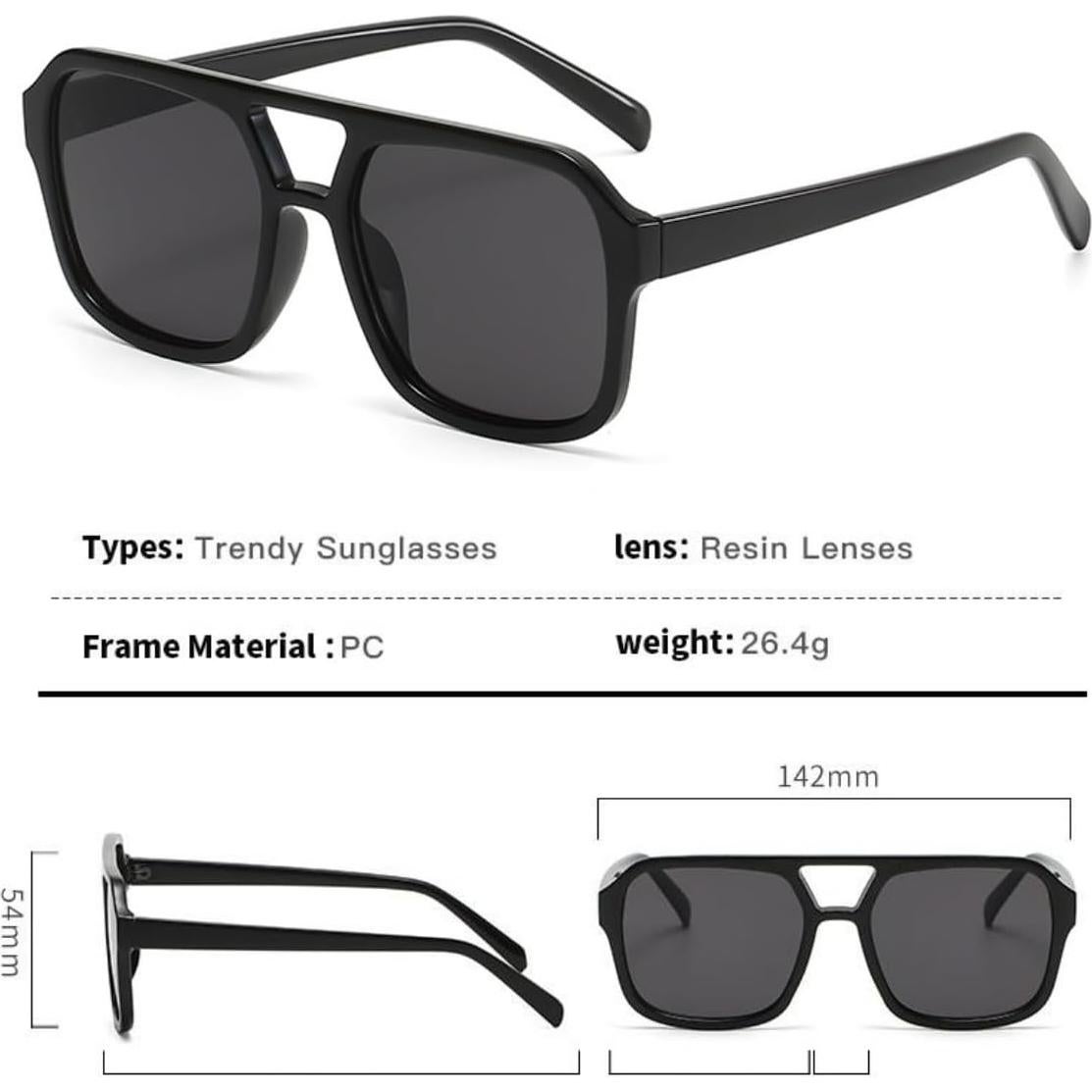 Gafas de sol retro IKUVNA cuadradas UV400 unisex amarillas