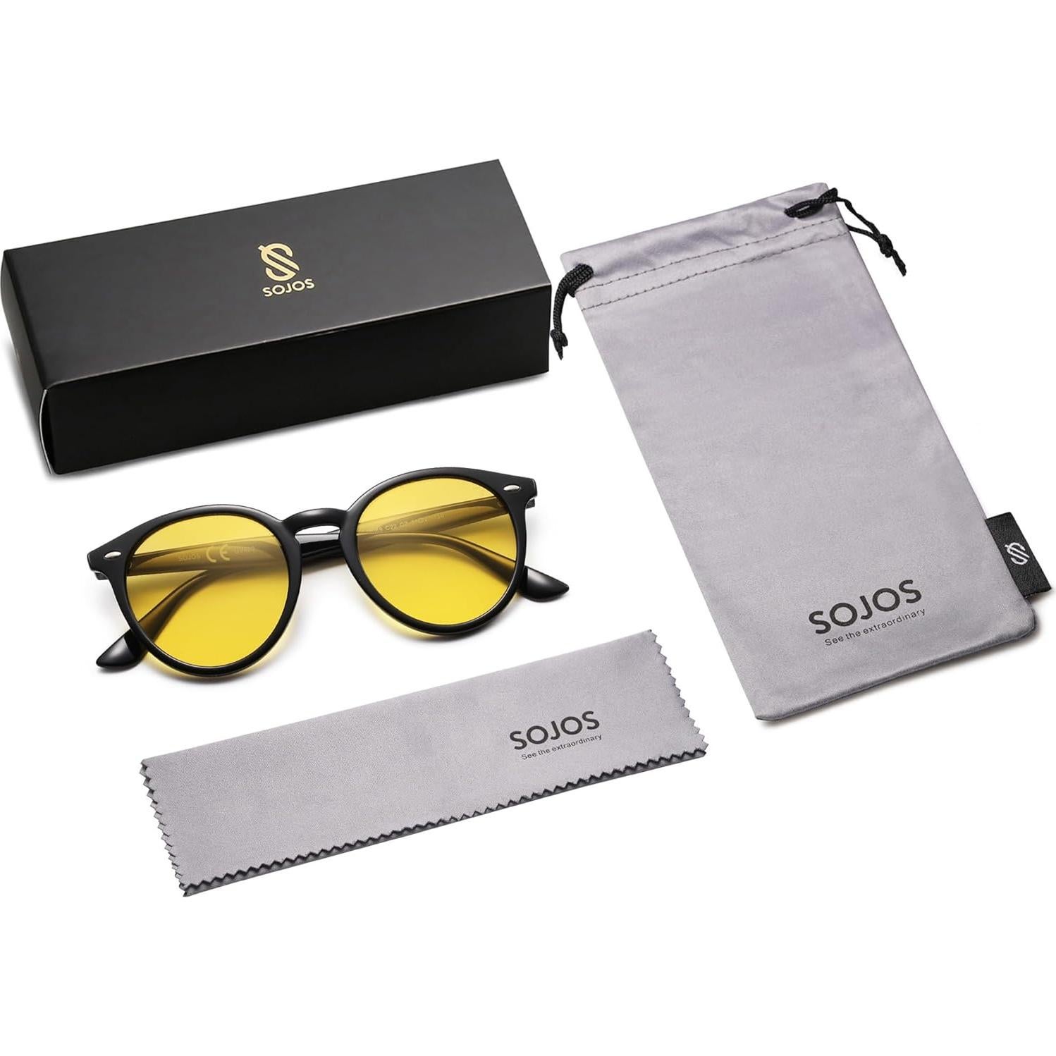 Gafas de Sol SOJOS Retro Redondas Polarizadas UV400