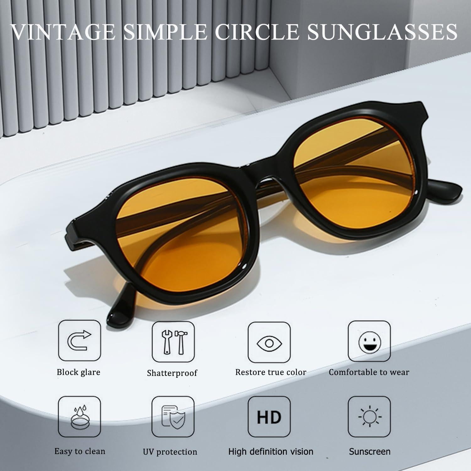 Gafas de Sol Redondas CUBWOSE UV Protección Unisex