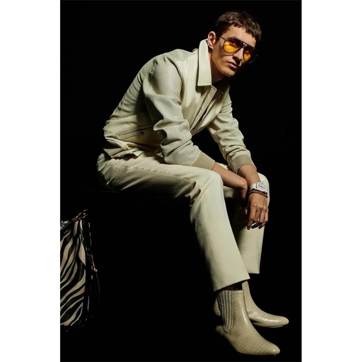 Gafas de sol aviador GUVIVI retro 130mm marco negro lente amarilla