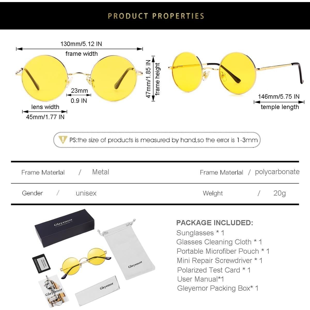 Gafas de Sol Gleyemor GL003 Redondas Polarizadas UV400