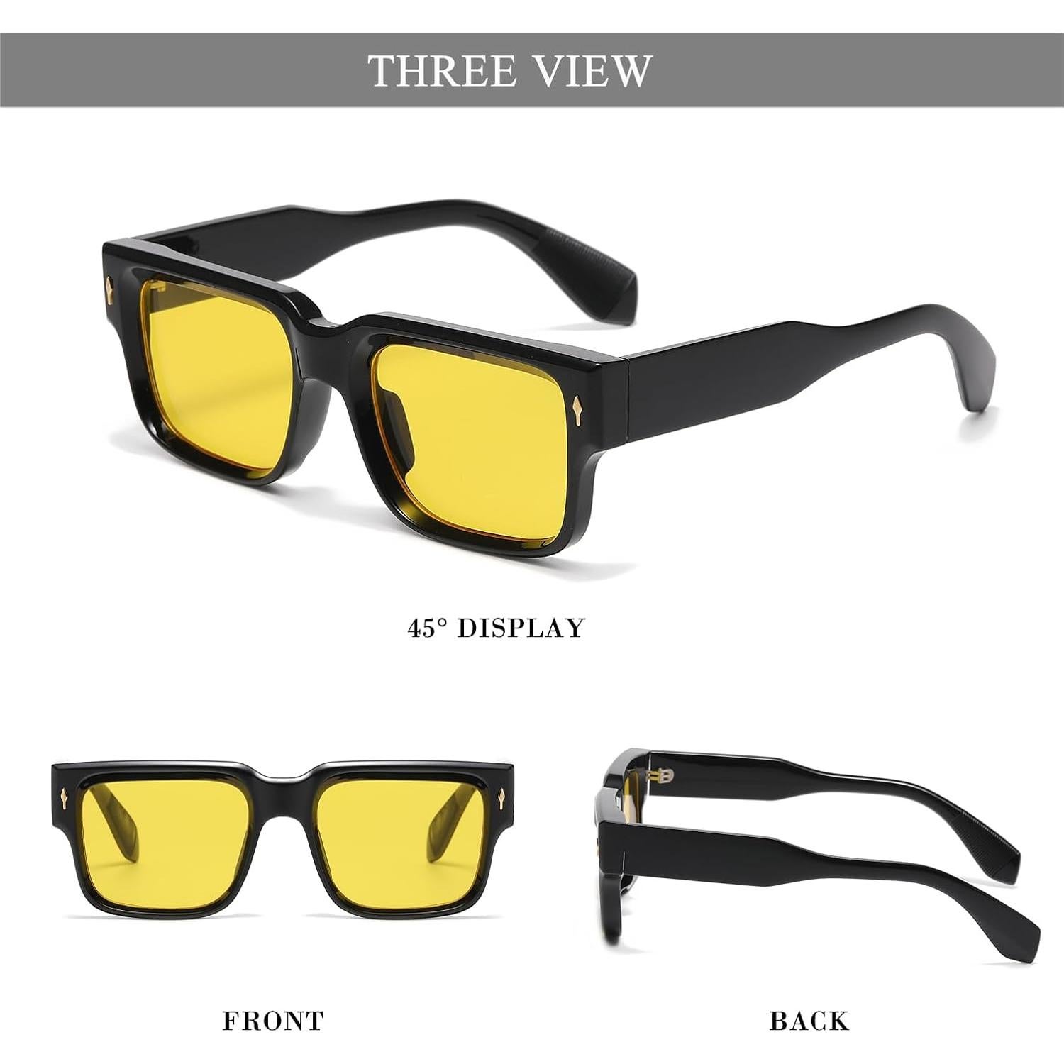 Gafas de sol HJSTES cuadradas retro UV400 para unisex