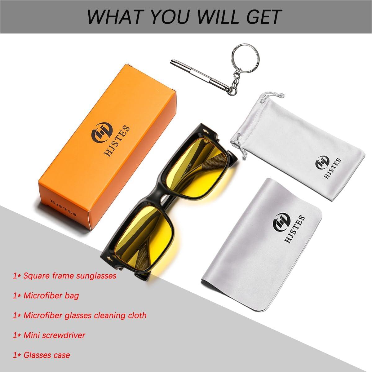 Gafas de sol HJSTES cuadradas retro UV400 para unisex