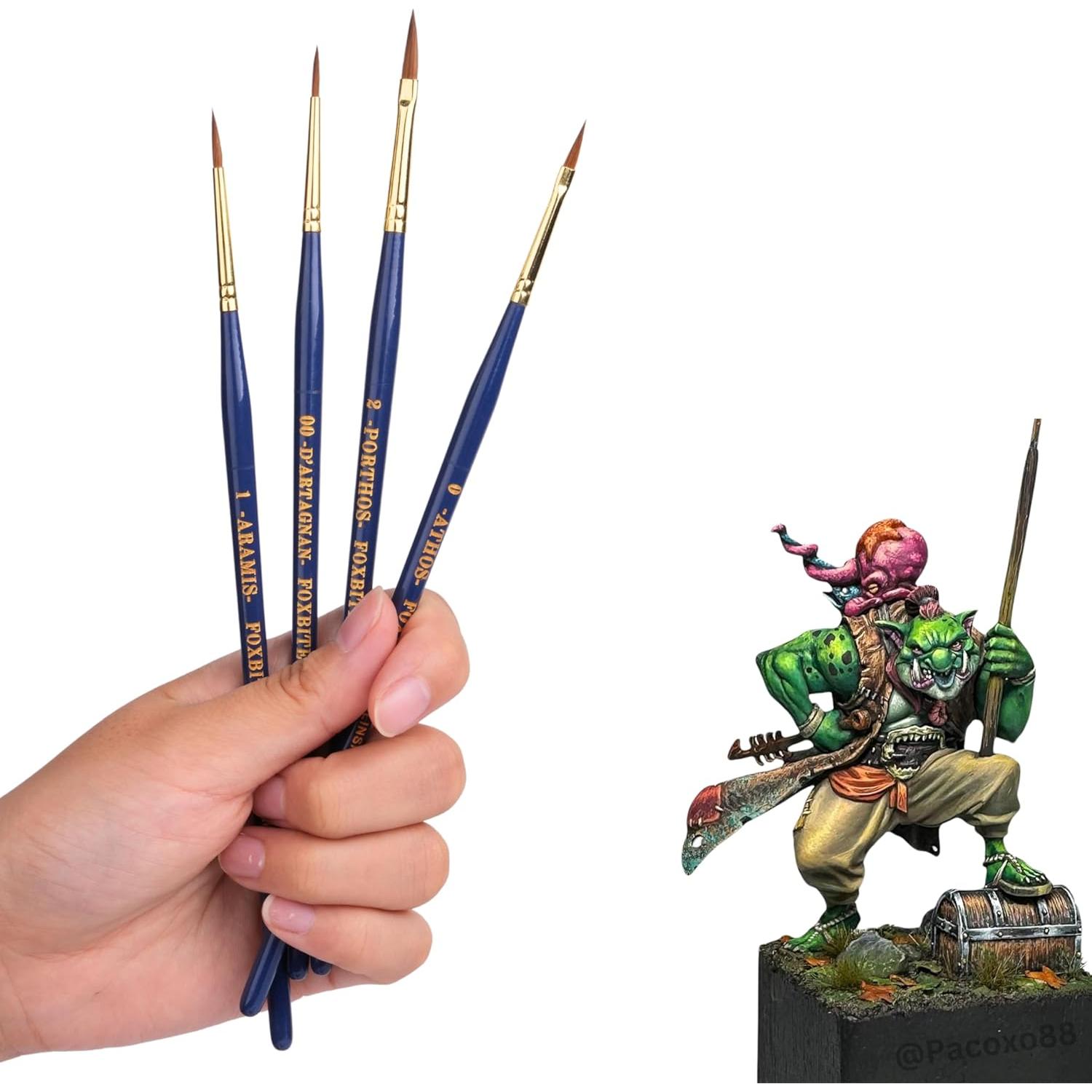 Juego de Pinceles Kolinsky FOXBITE para Pintura de Miniaturas