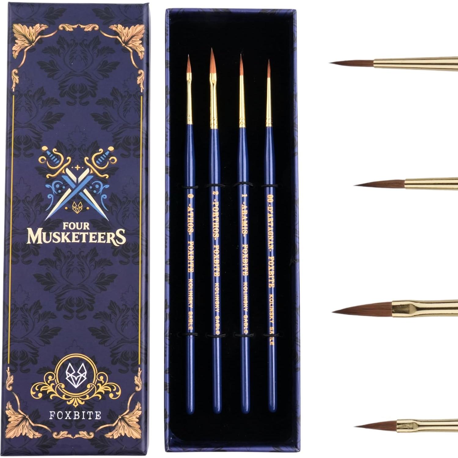 Juego de Pinceles Kolinsky FOXBITE para Pintura de Miniaturas