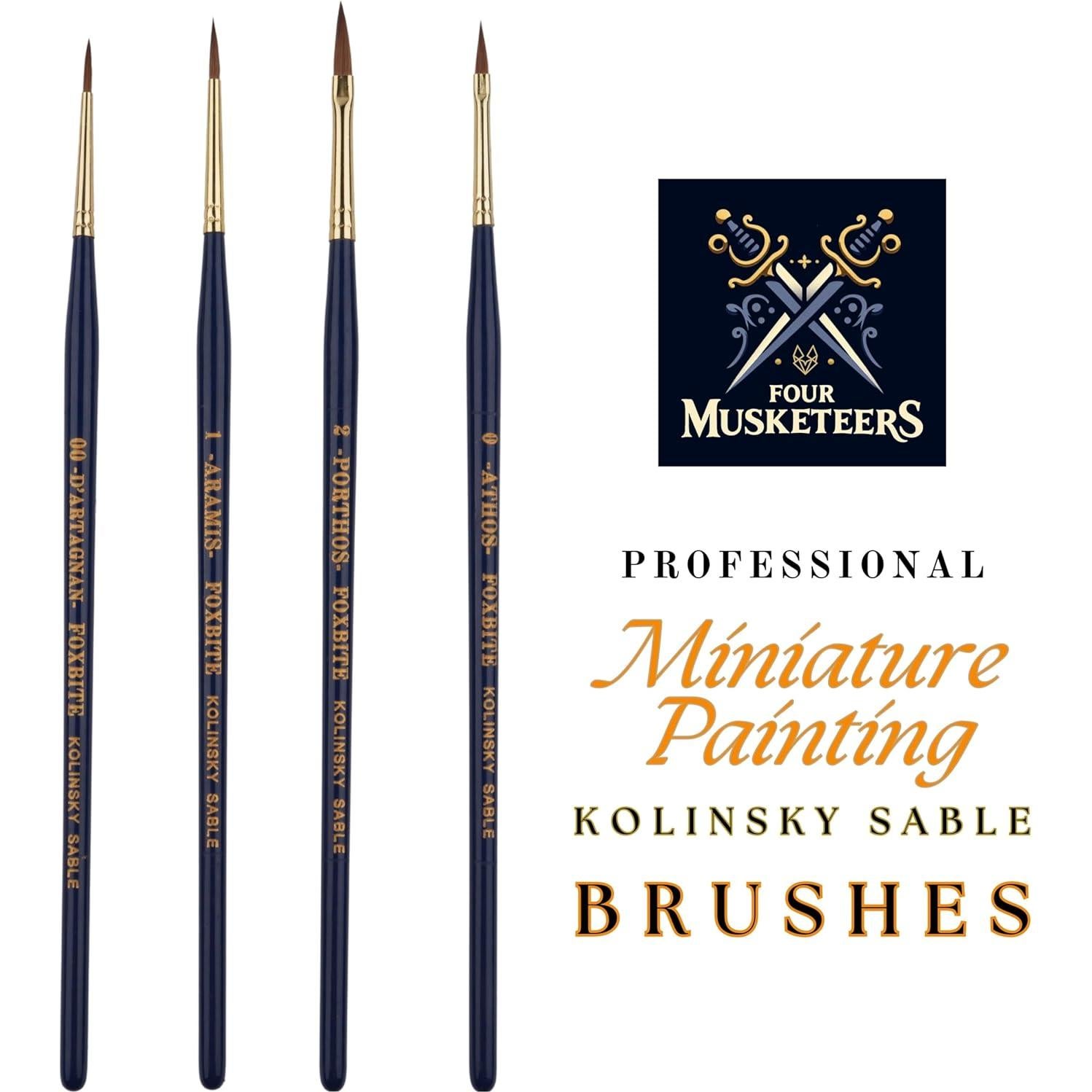 Juego de Pinceles Kolinsky FOXBITE para Pintura de Miniaturas