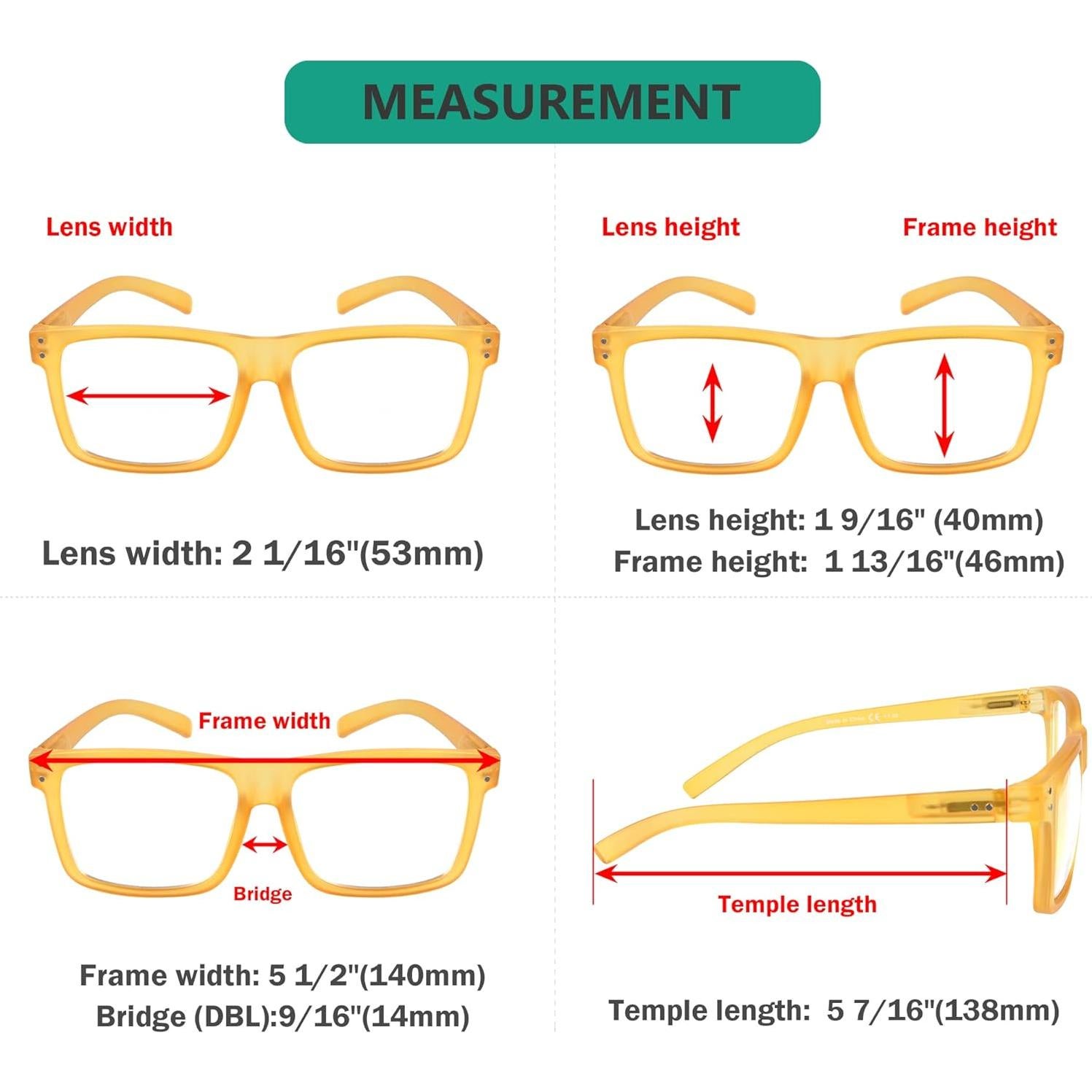 Gafas de lectura Eyekepper 2.0x amarillas unisex