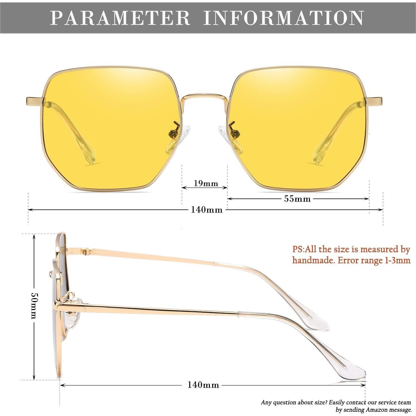 Gafas de sol hexagonales HJSTES polarizadas UV400 doradas