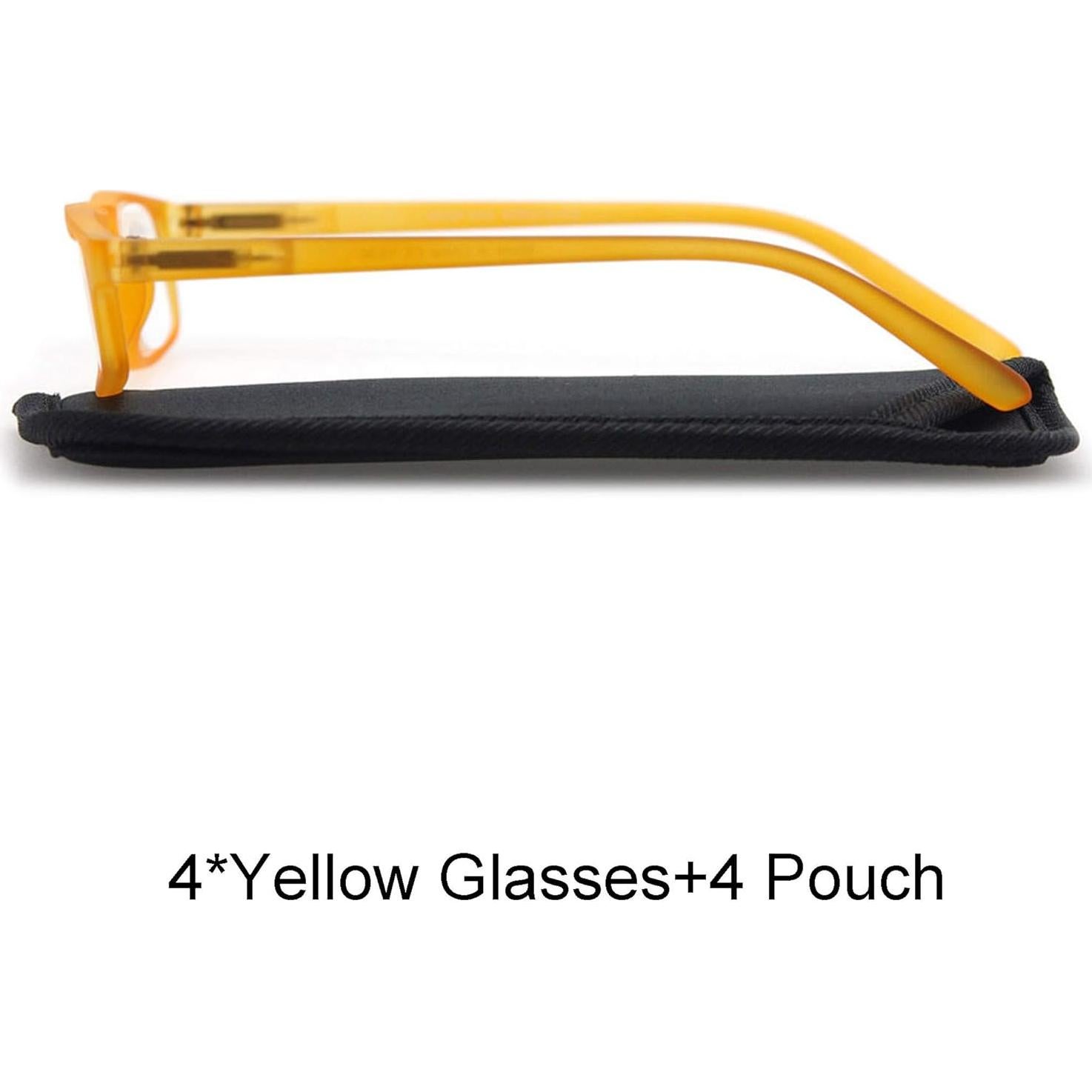 Gafas de Lectura MODFANS Amarillas +1.25 4 Pares Lentes Moda