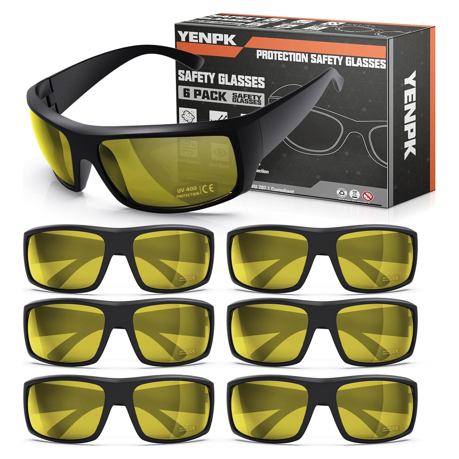 Gafas de Seguridad ANSI Z87.1 UV400 - Modelo 1073 Amarillo