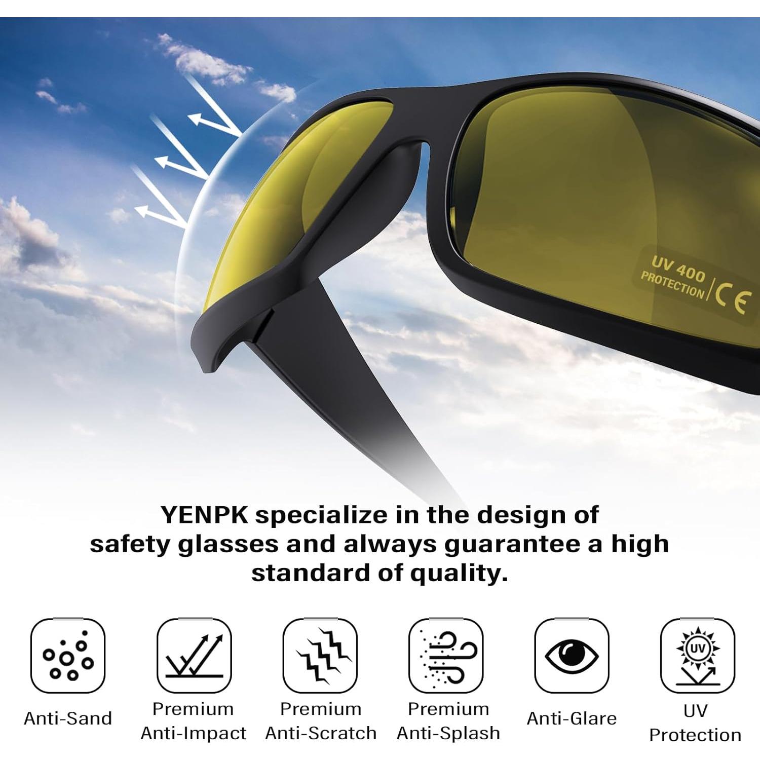 Gafas de Seguridad ANSI Z87.1 UV400 - Modelo 1073 Amarillo