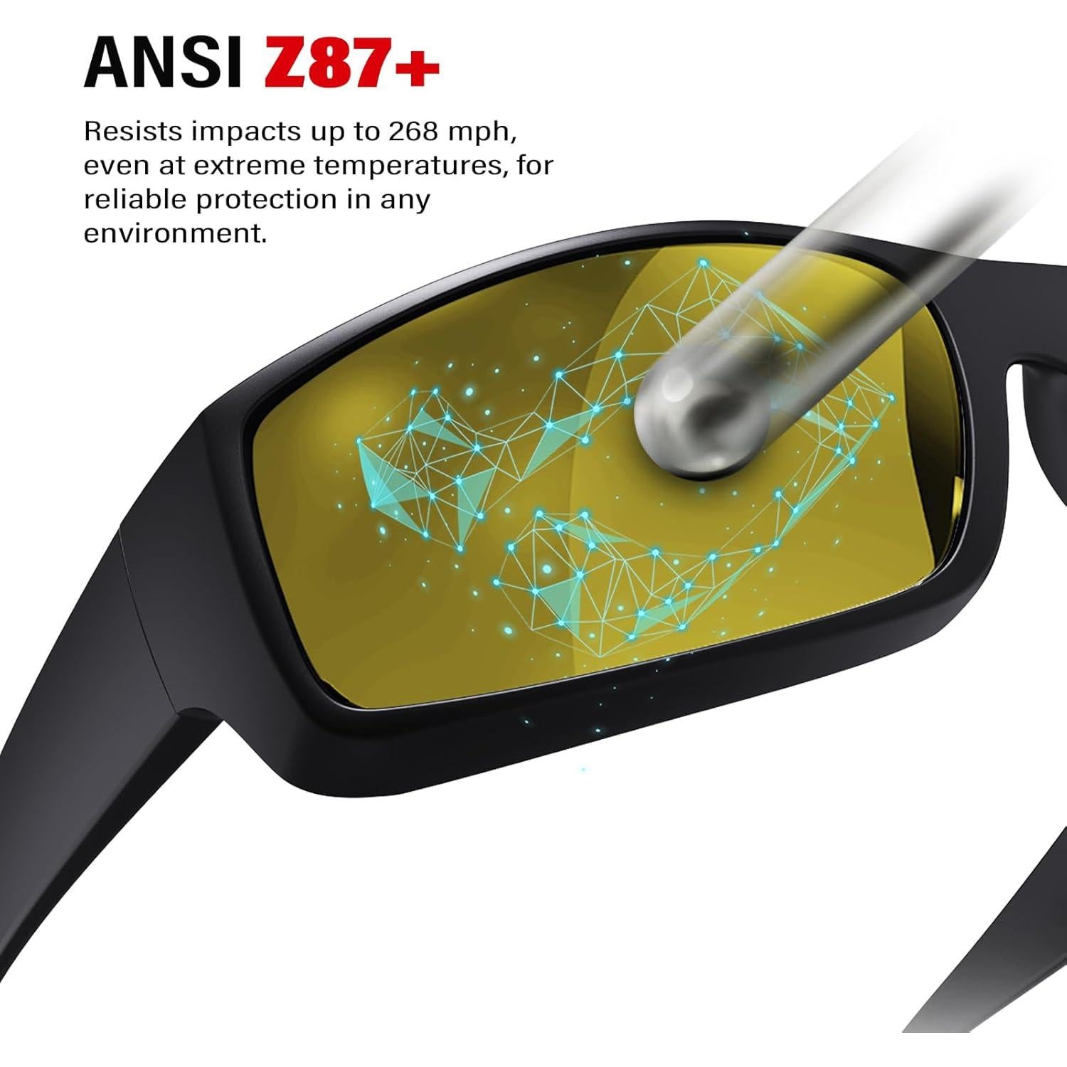 Gafas de Seguridad ANSI Z87.1 UV400 - Modelo 1073 Amarillo