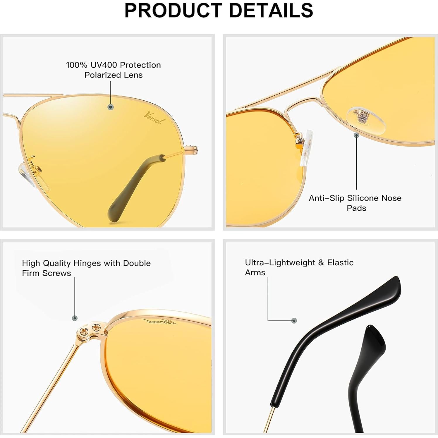 Gafas de sol aviador Versol polarizadas UV400 unisex