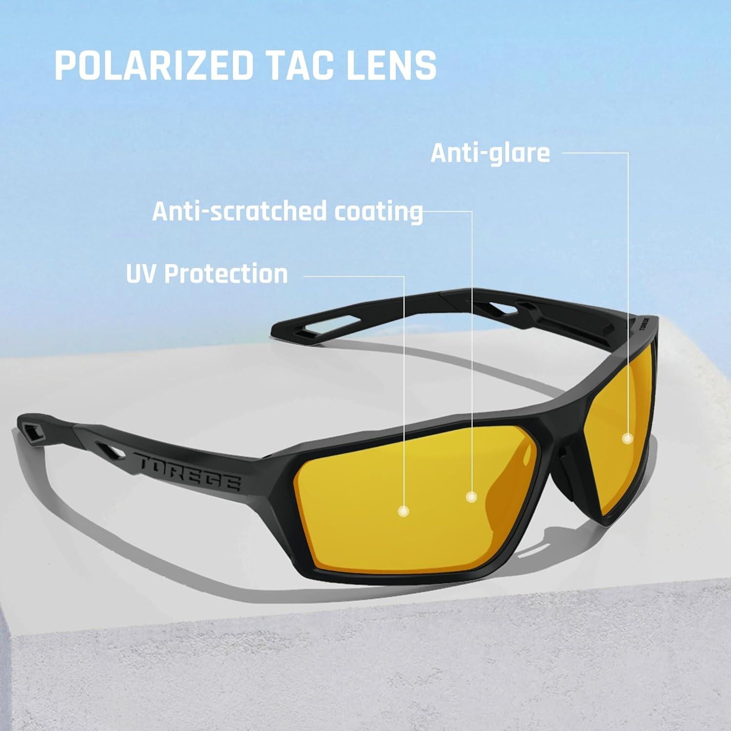Gafas de sol deportivas TOREGE polarizadas para hombres y mujeres