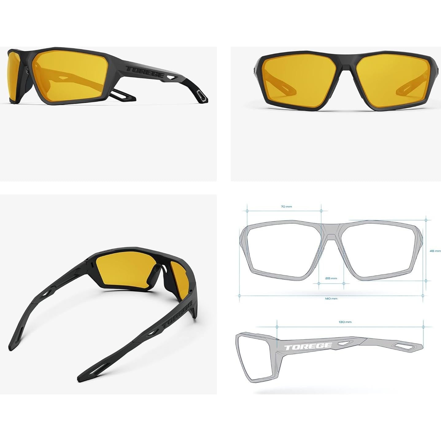 Gafas de sol deportivas TOREGE polarizadas para hombres y mujeres