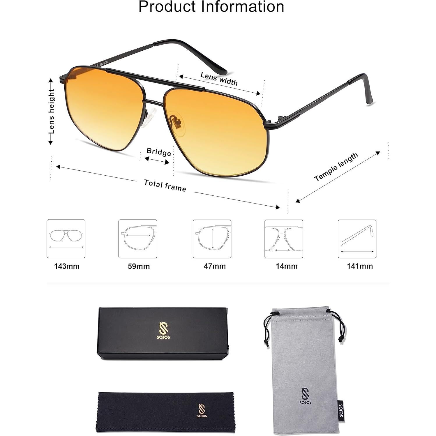 Gafas de sol hexagonales SOJOS UV400 para hombres y mujeres