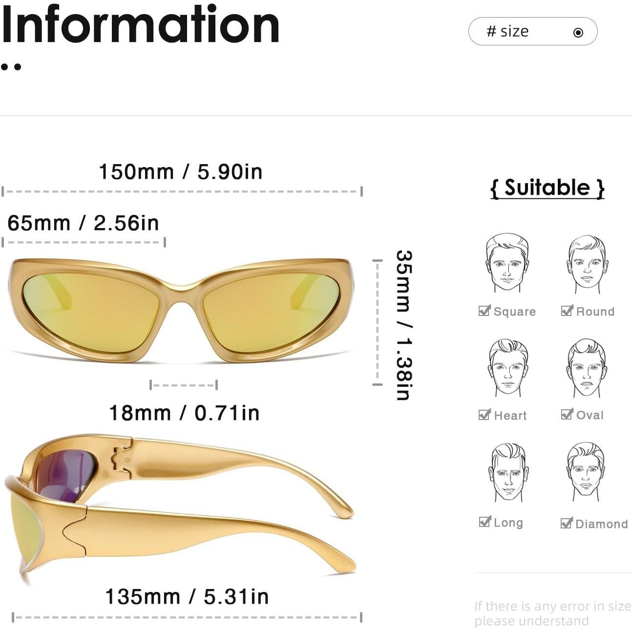 Gafas de Sol Polarizadas KIMORN Envolventes Amarillas