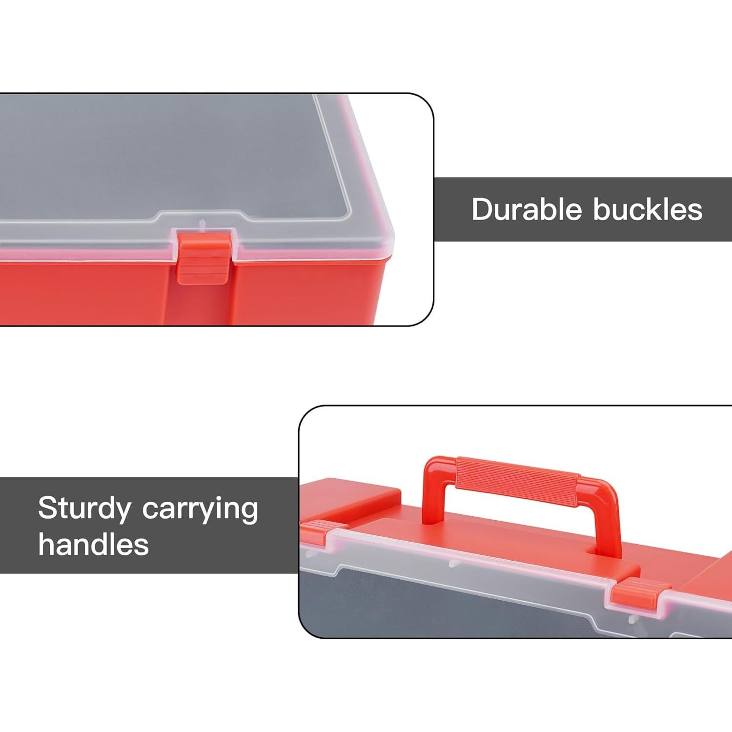 Caja de Transporte Brappo para Miniaturas 108 Ranuras Rojo