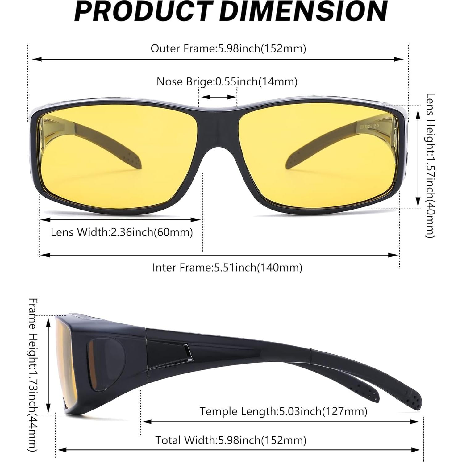 Gafas de sol NULOOQ polarizadas para usar sobre gafas