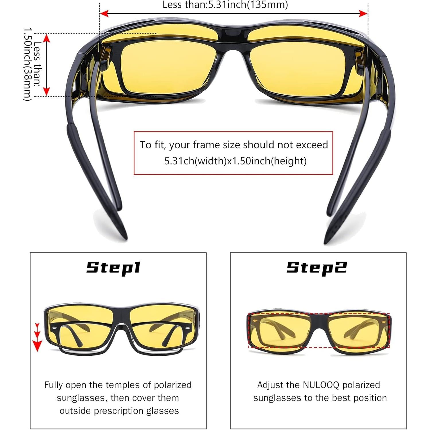 Gafas de sol NULOOQ polarizadas para usar sobre gafas